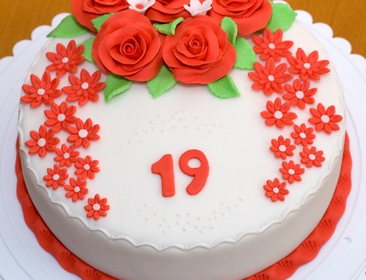obrázek dortu - dort Kulatý dort červený