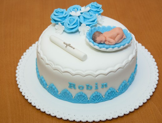 obrázek dortu - dort Dort ke křtinám s miminkem
