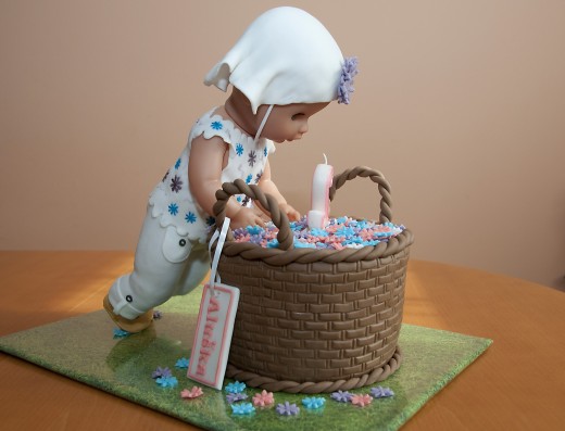 obrázek dortu - dort Holčička s košíkem