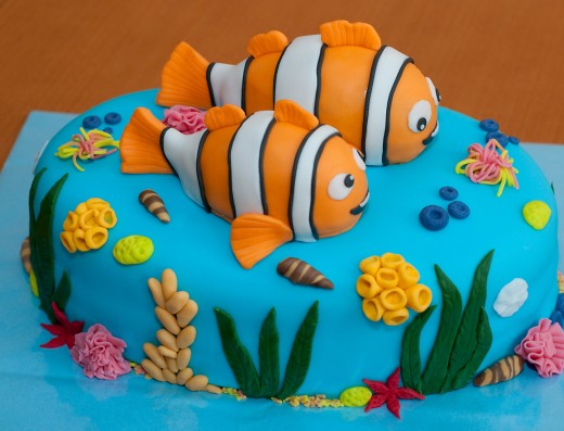 obrázek dortu - dort Nemo a Marlin