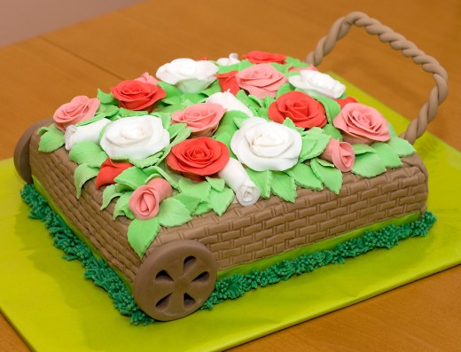 obrázek dortu - dort Vozíček růží