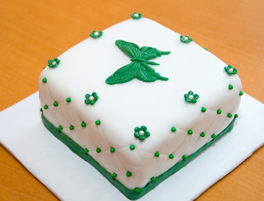 obrázek dortu - dort Zelený s motýlkem